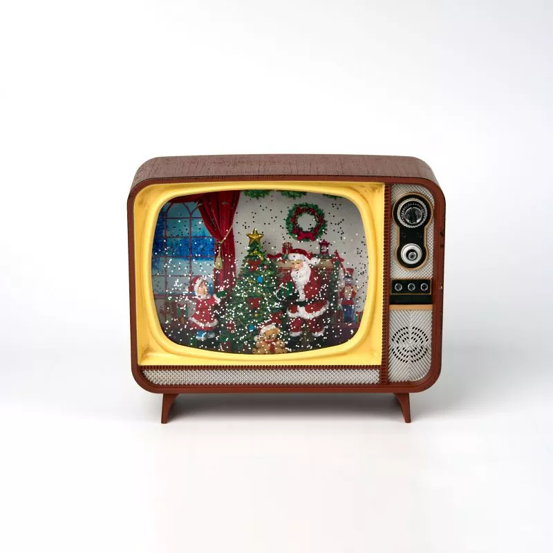 Retro TV Santa Claus Snow Globe